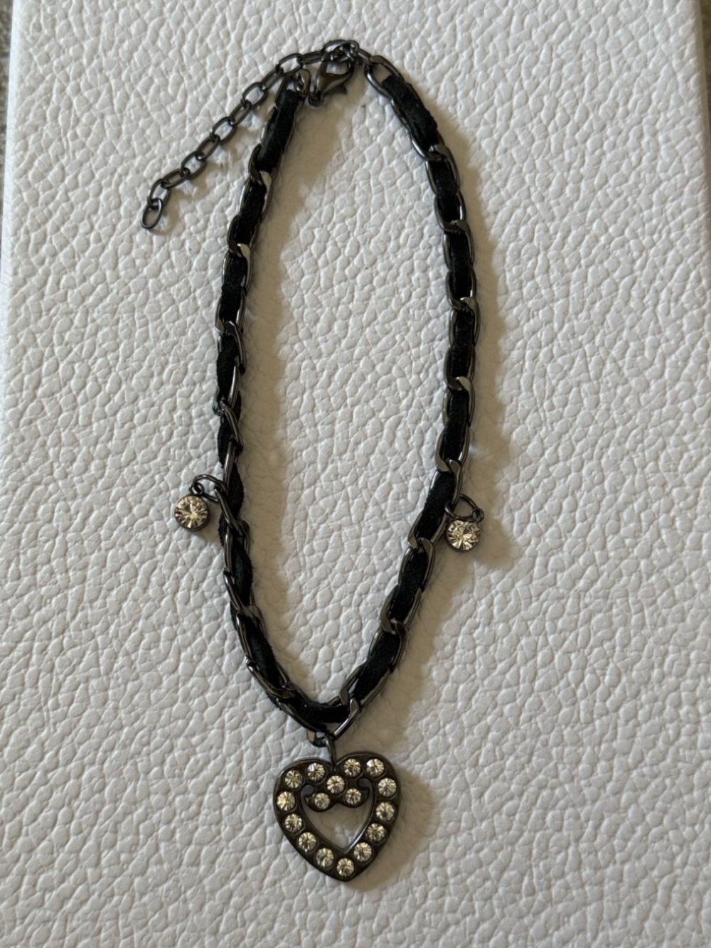 Black Heart Boot Accessory with Crystal Accents